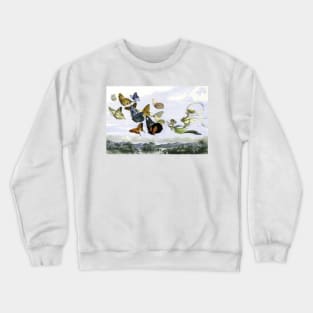 The Fairy Queen with Carriage Drawn by Butterflies - Richard Doyle Crewneck Sweatshirt